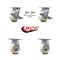 Service Caster 4 Inch Nylon Caster Set with 2 Brakes/Swivel Lock 2 Rigid SCC-30CS420-NYB-TLB-BSL-2-R-2 - alternate 1